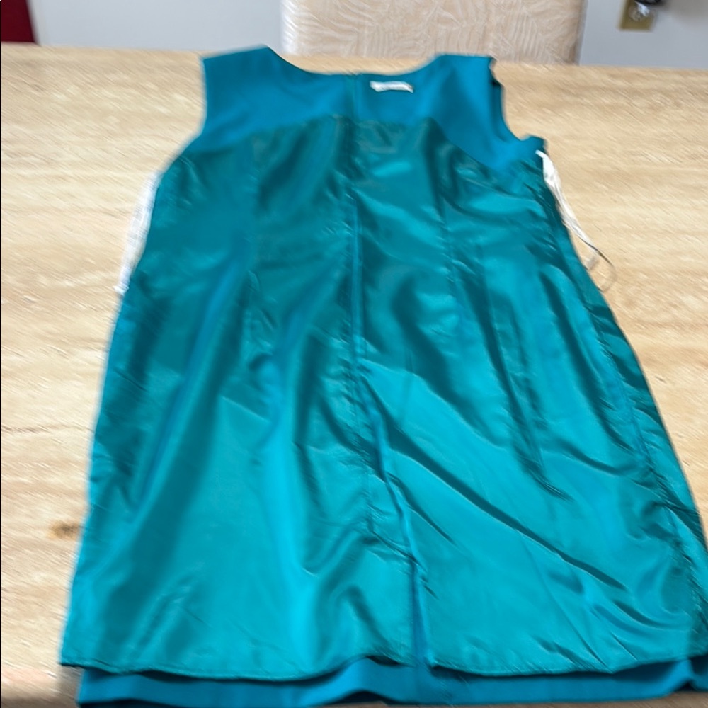 NWOT Calvin Klein Elegant Blue Sleeveless Dress - Picture 16 of 16